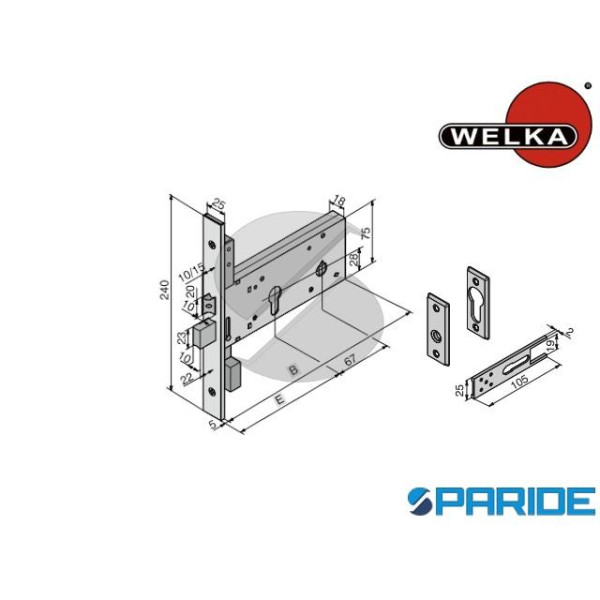 SERRATURA FASCIA E 100 14799150 WELKA SICUREZZA