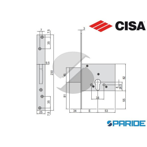 SERRATURA FASCIA E 50 56010 CISA INFILARE