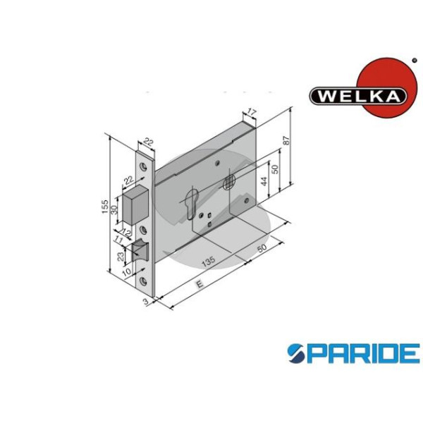 SERRATURA FASCIA E 50 F 22 12050010 WELKA