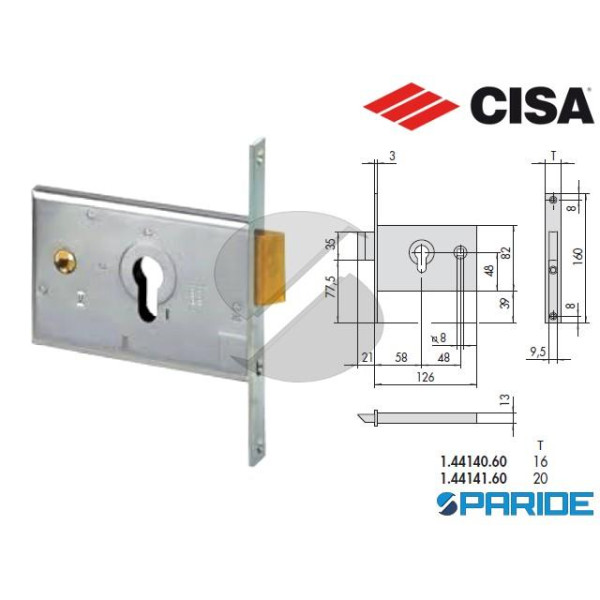 SERRATURA FASCIA E 60 44140 CISA INFILARE