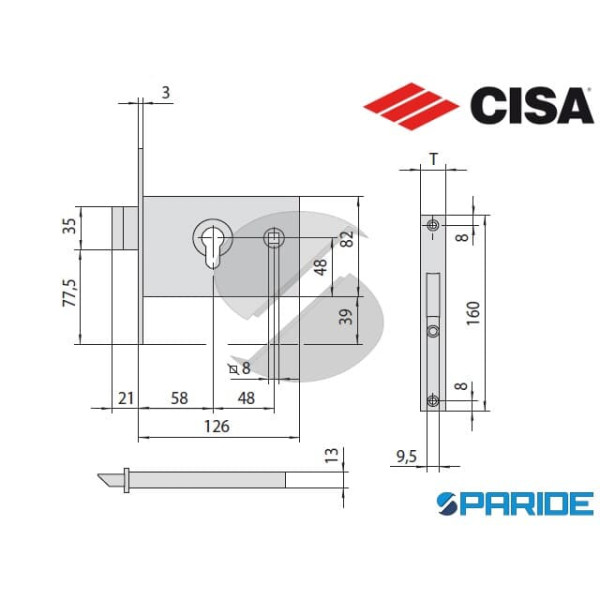 SERRATURA FASCIA E 60 44140 CISA INFILARE