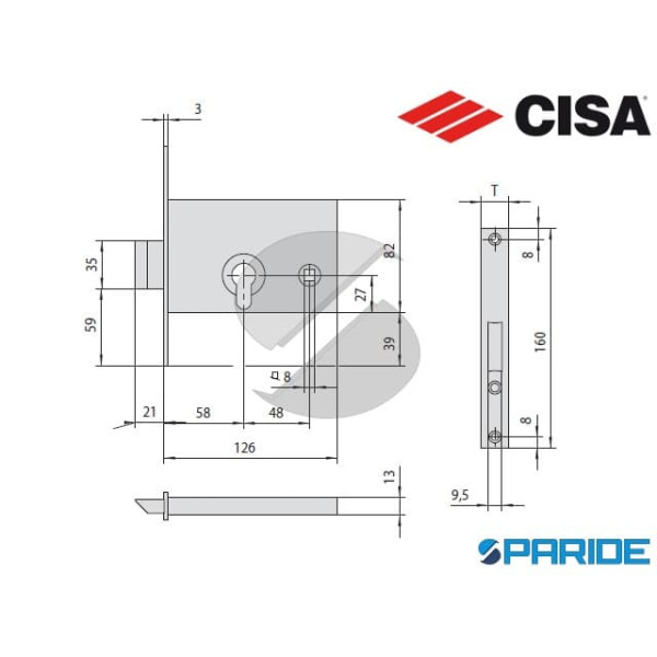 SERRATURA FASCIA E 60 44145 INFILARE CISA