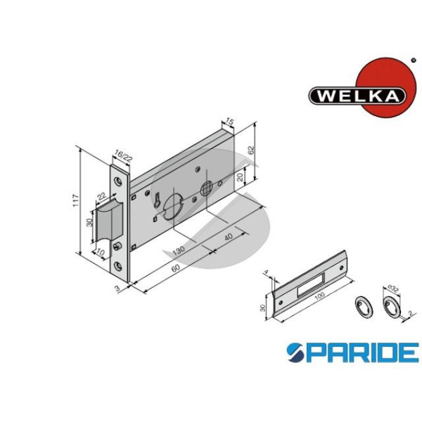 SERRATURA FASCIA E 60 F 16 12360010SR WELKA