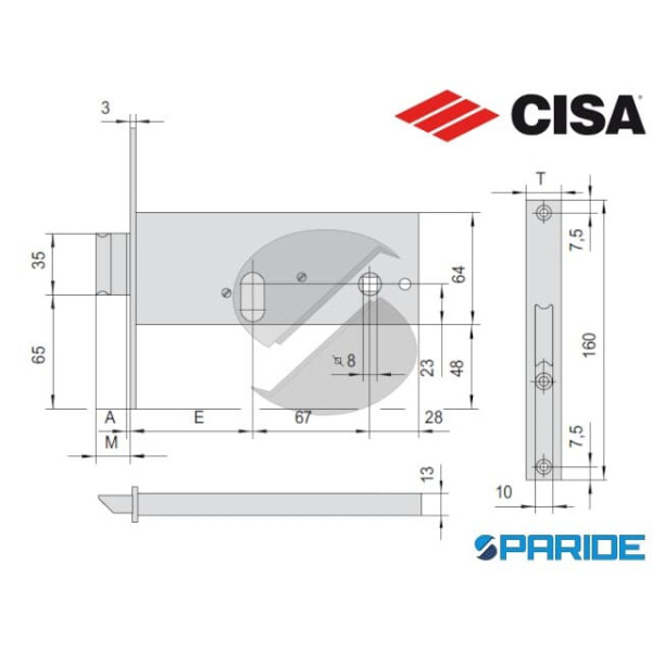 SERRATURA FASCIA E 70 44155 INFILARE CISA