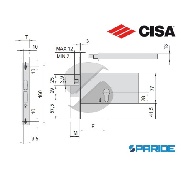 SERRATURA FASCIA E 90 44370 INFILARE CISA