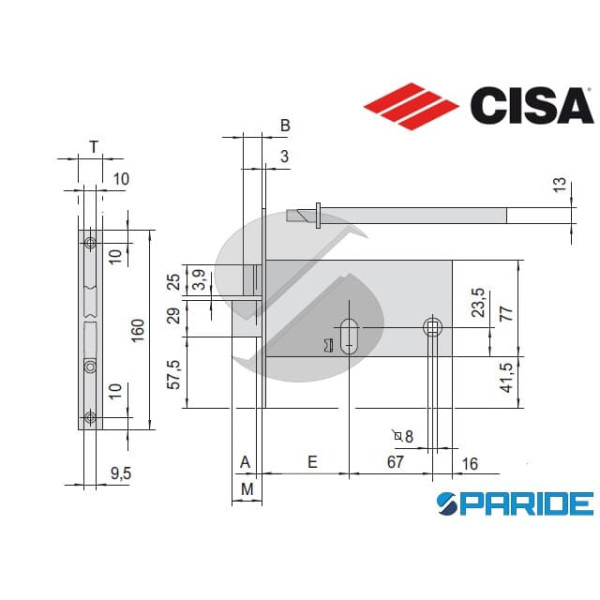 SERRATURA FASCIA E 90 44460 INFILARE CISA