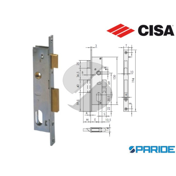 SERRATURA INFILARE E 15 44225 CILINDRO OVALE CISA