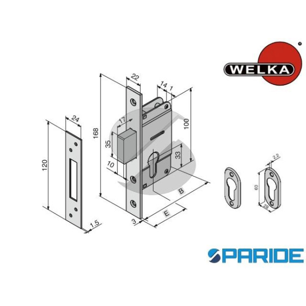 SERRATURA INFILARE E 25 02025000 WELKA