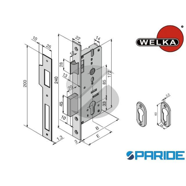 SERRATURA INFILARE E 30 01530000 WELKA