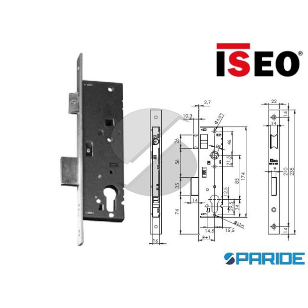 SERRATURA INFILARE E 35 200N ISEO OTTONE B QUADRO ...