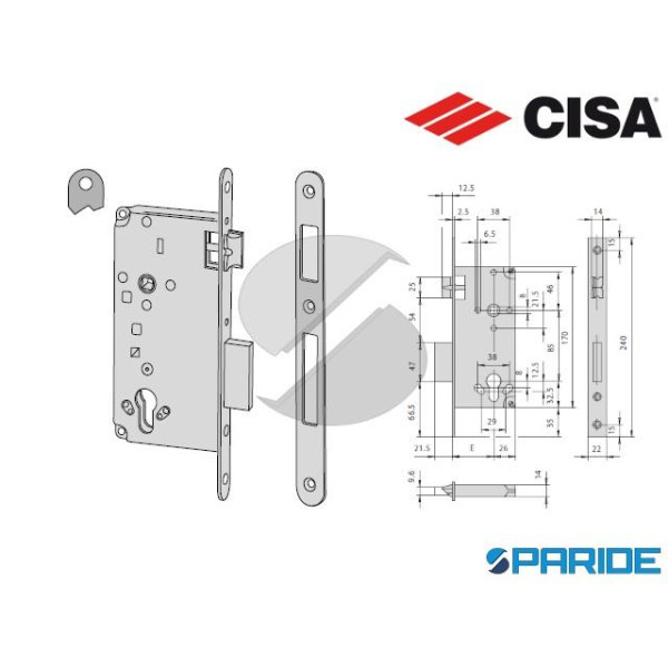 SERRATURA INFILARE E 35 5C63135047 CILINDRO BRONZA...