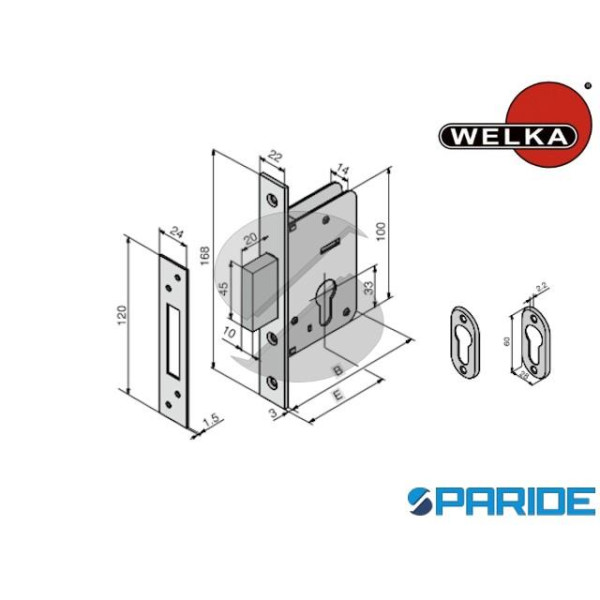 SERRATURA INFILARE E 40 02040000 WELKA