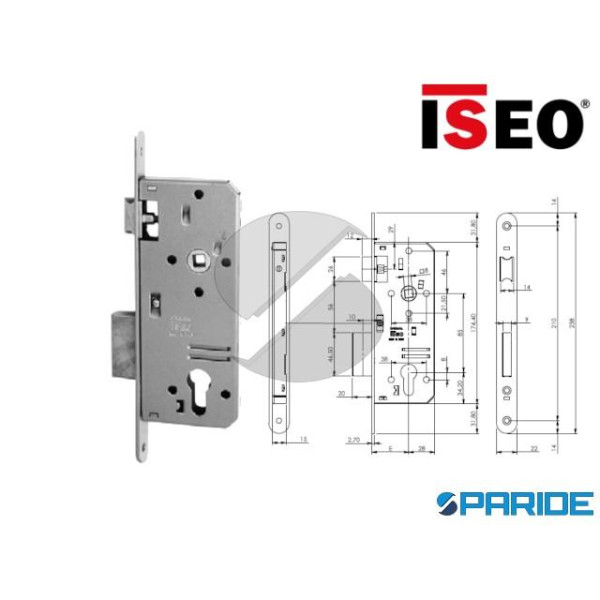 SERRATURA INFILARE E 40 210N ISEO CROMO B TONDO 21...