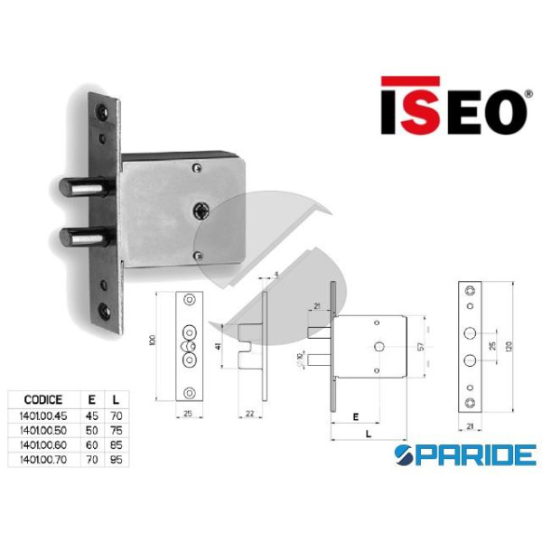 SERRATURA INFILARE E 45 1400K SPILLO ISEO 14010045