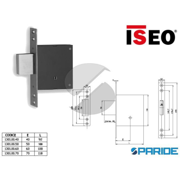 SERRATURA INFILARE E 50 1300K SPILLO ISEO 13010050