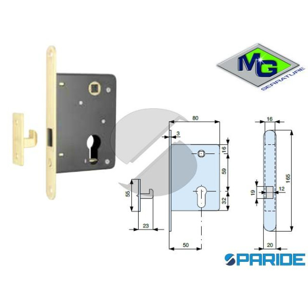 SERRATURA INFILARE E 50 558500LV0 MG OTTONE PER PO...