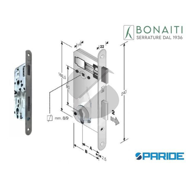 SERRATURA MAGNETICA E 40 E90 B-EVO BONAITI CROMO S...