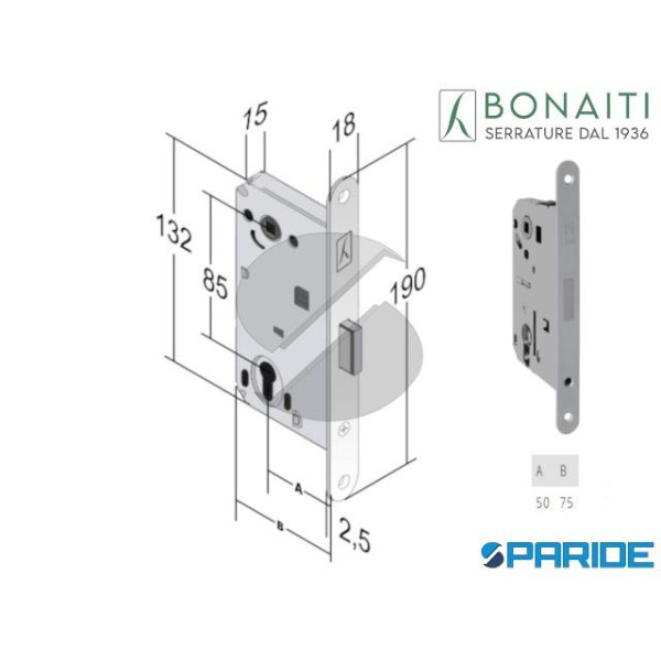 SERRATURA MAGNETICA E 50 N68 B FORTY BONAITI CROMO...