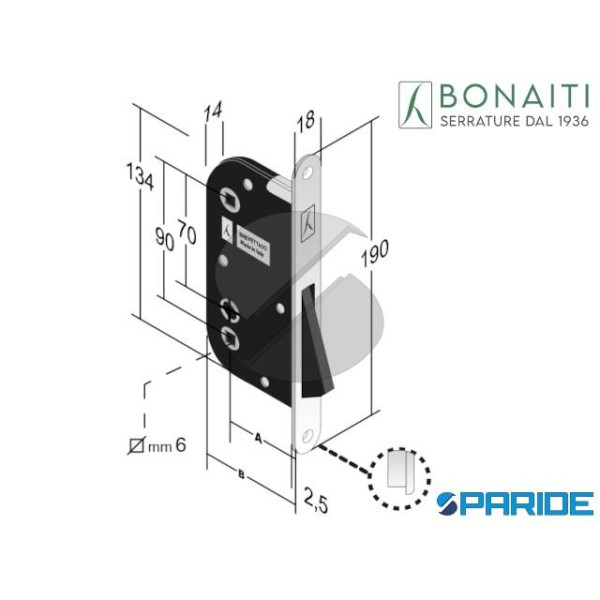 SERRATURA MAGNETICA E 50 WC S 901 B ONE BONAITI CR...