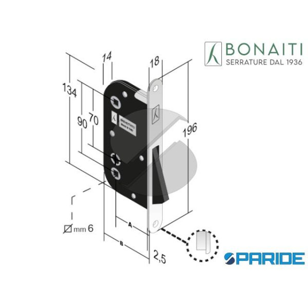 SERRATURA MAGNETICA E 50 WC S 911 B ONE BONAITI CR...