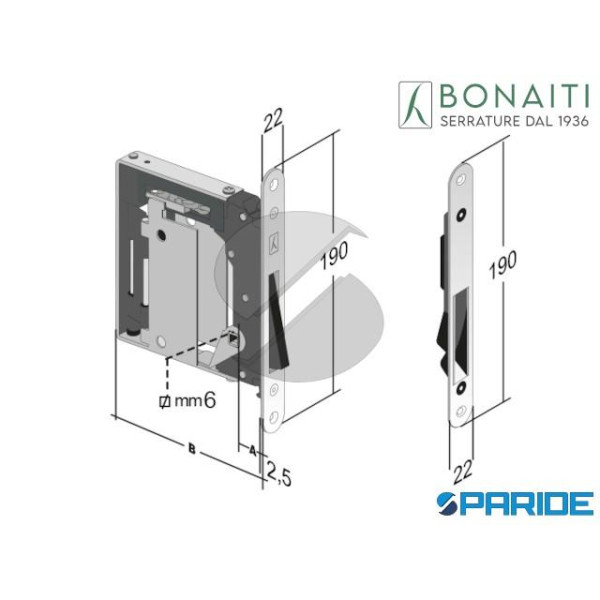 SERRATURA MAGNETICA S 937 B NO-HA MINI E28 BONAITI...