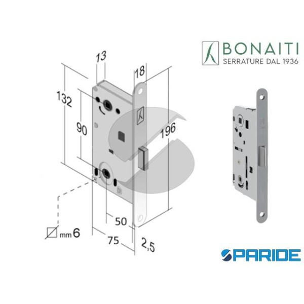 SERRATURA MAGNETICA WC E 50 N66 B FORTY BONAITI CR...