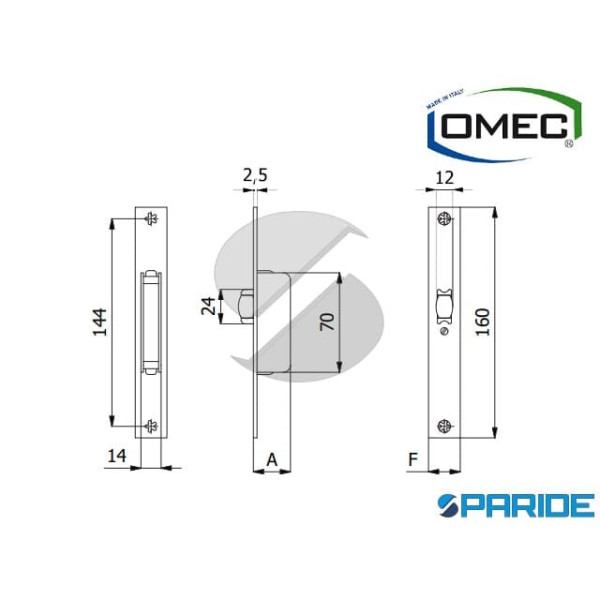 SERRATURA MONTANTE 345 OMEC RULLO