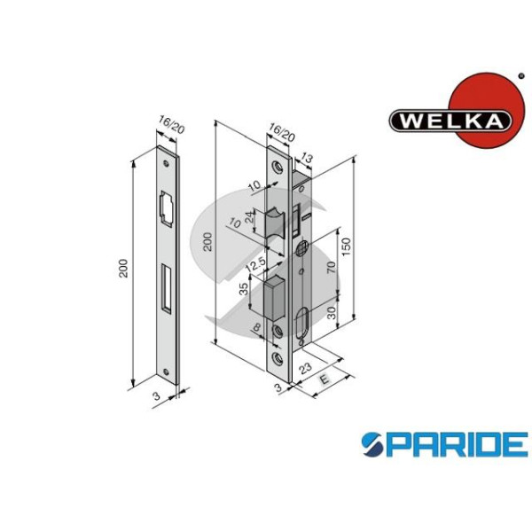 SERRATURA MONTANTE E 15 11115020 WELKA