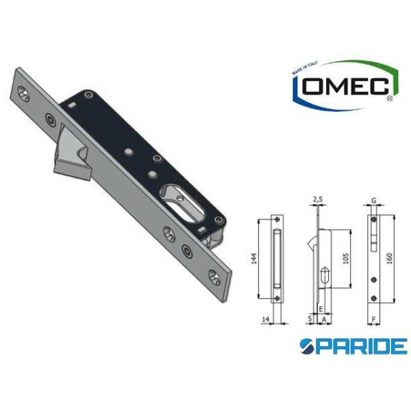 SERRATURA MONTANTE E 15 356 OMEC GANCIO INFILARE