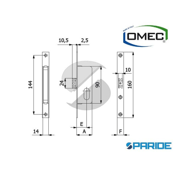 SERRATURA MONTANTE E 15 357 OMEC