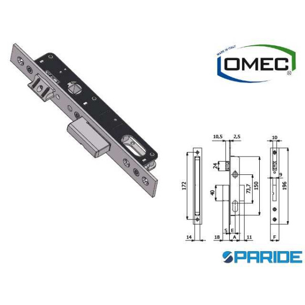 SERRATURA MONTANTE E 20 332 OMEC