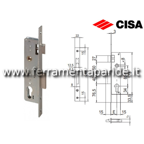 SERRATURA MONTANTE E 20 44620 CISA INFILARE