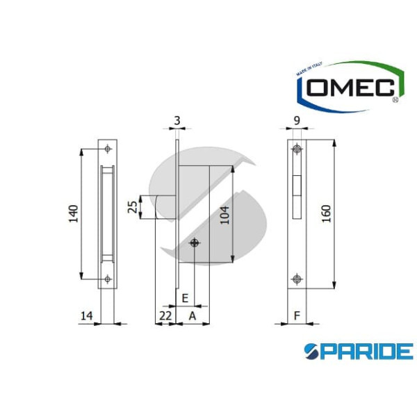 SERRATURA MONTANTE E 20 4621 F20 OMEC SPILLO