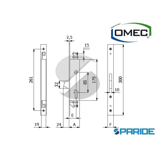 SERRATURA MONTANTE E 25 1461 OMEC