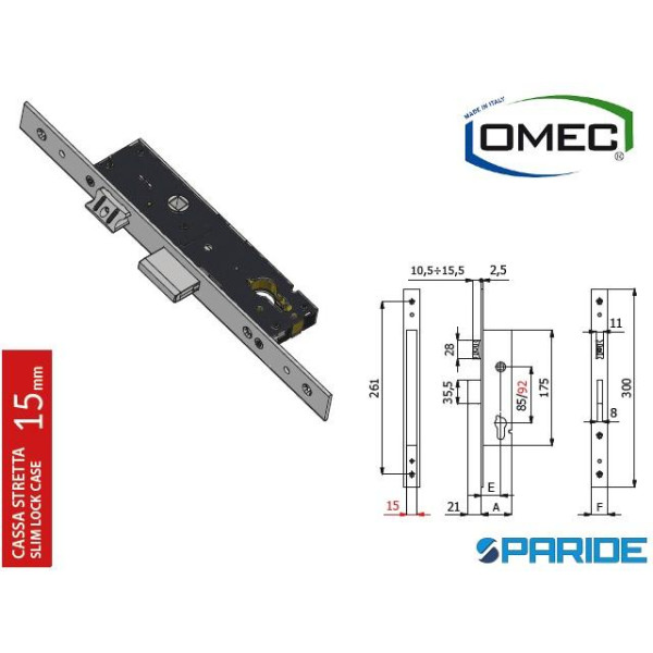 SERRATURA MONTANTE E 25 1600S F25 OMEC 1600S2525