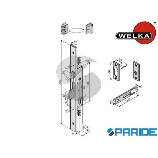 SERRATURA MONTANTE E 25 16025100 MULTIPUNTO WELKA