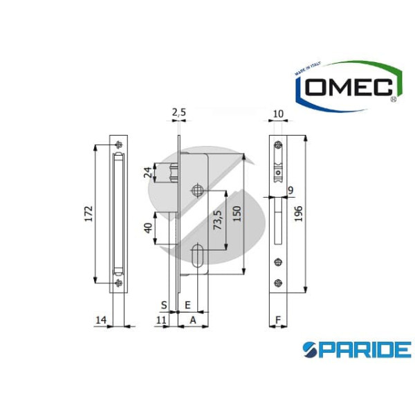 SERRATURA MONTANTE E 25 328 OMEC RULLO