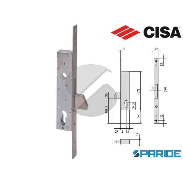 SERRATURA MONTANTE E 25 46210 CISA INFILARE