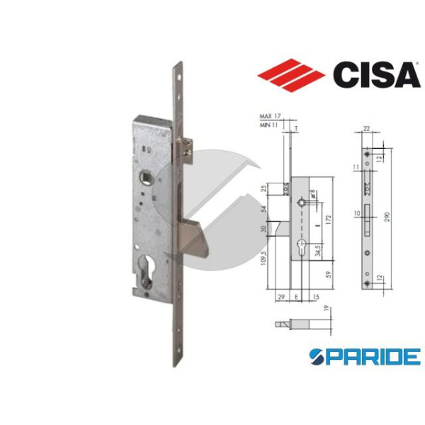 SERRATURA MONTANTE E 25 46215 CISA INFILARE