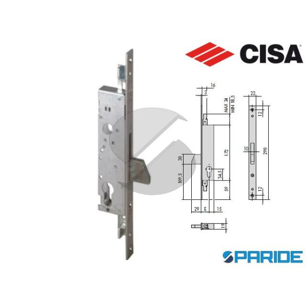 SERRATURA MONTANTE E 25 46220 CISA INFILARE