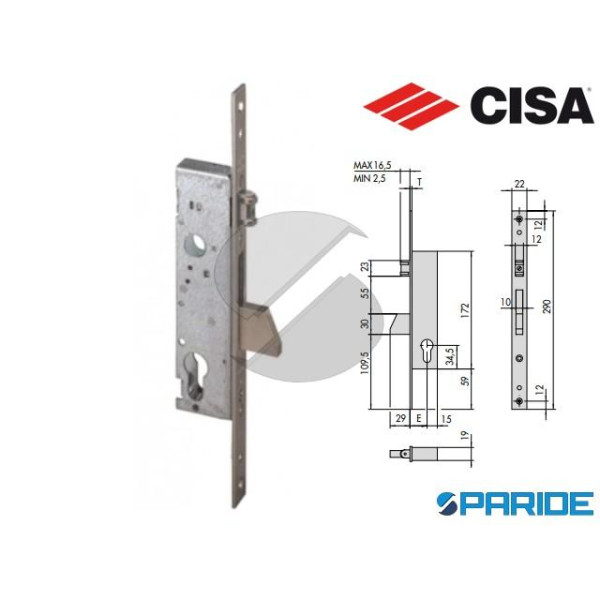 SERRATURA MONTANTE E 25 46230 CISA INFILARE