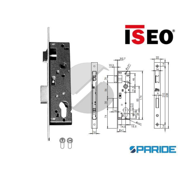 SERRATURA MONTANTE E 26 741N ISEO CROMO B QUADRO S...