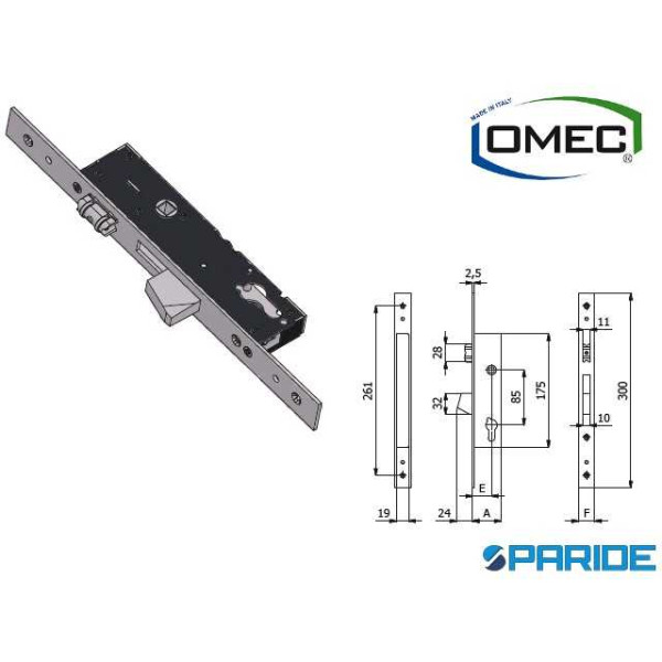 SERRATURA MONTANTE E 30 1445 OMEC RULLO