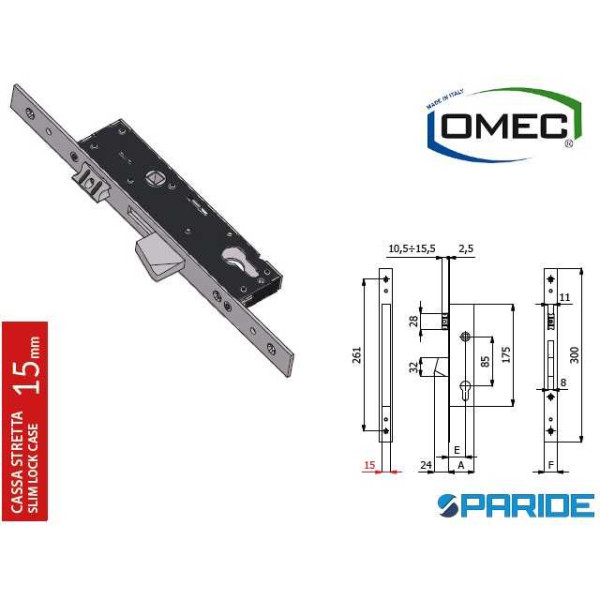 SERRATURA MONTANTE E 35 1400 OMEC 1400S3525