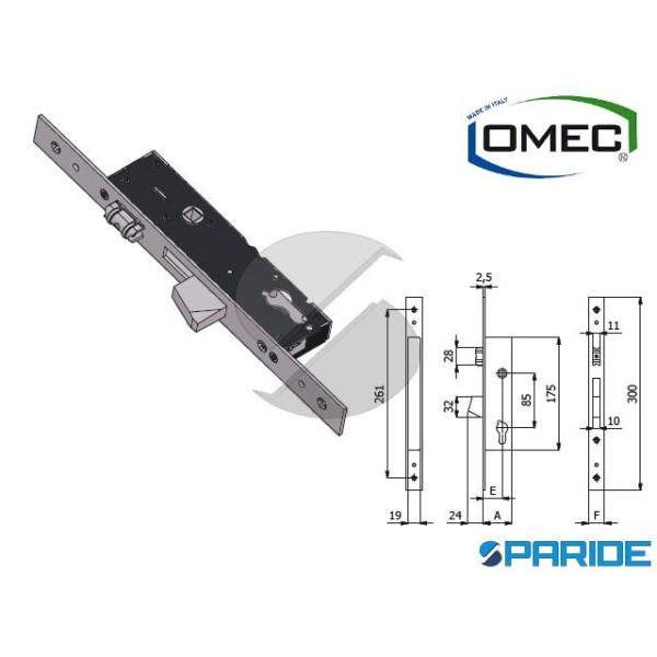 SERRATURA MONTANTE E 35 1405 OMEC RULLO (EX 1435)