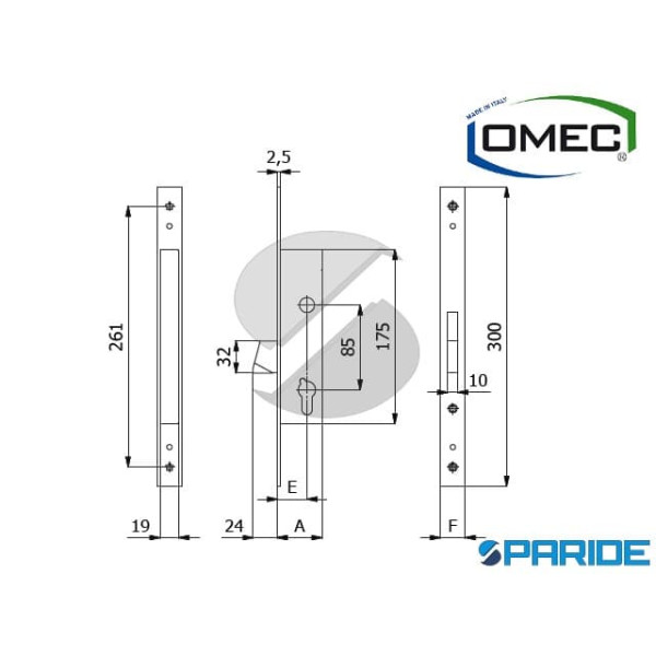 SERRATURA MONTANTE E 35 1451 OMEC