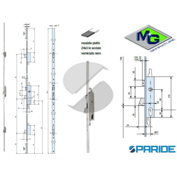 SERRATURA MULTIPUNTO E 25 950252AV1 MG F 24 2300 M...