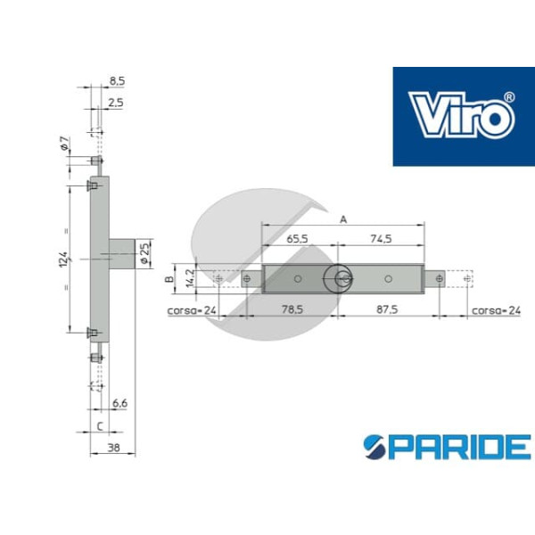 SERRATURA PER CANCELLETTI 8301 VIRO ZINCATA