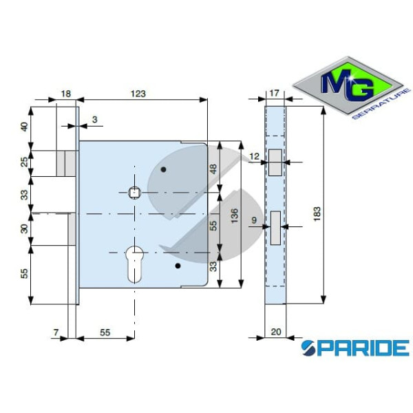 SERRATURA PER FASCE E 55 344550000 MG