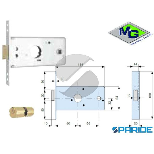 SERRATURA PER FASCE E 60 288602000 MG INFILARE